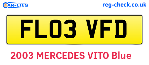 FL03VFD are the vehicle registration plates.