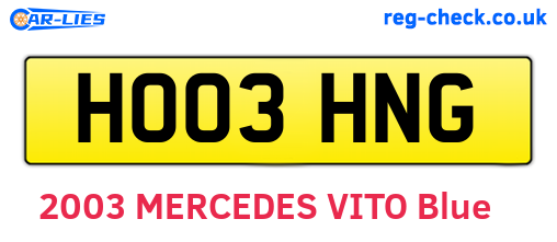 HO03HNG are the vehicle registration plates.