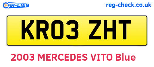 KR03ZHT are the vehicle registration plates.