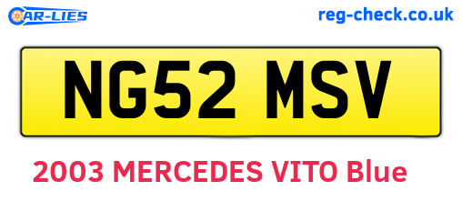 NG52MSV are the vehicle registration plates.
