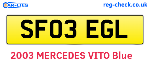 SF03EGL are the vehicle registration plates.