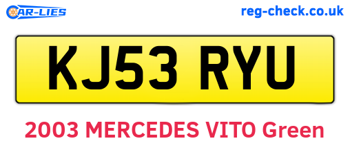 KJ53RYU are the vehicle registration plates.