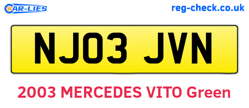 NJ03JVN are the vehicle registration plates.