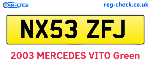 NX53ZFJ are the vehicle registration plates.
