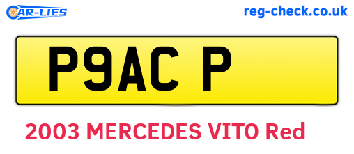P9ACP are the vehicle registration plates.