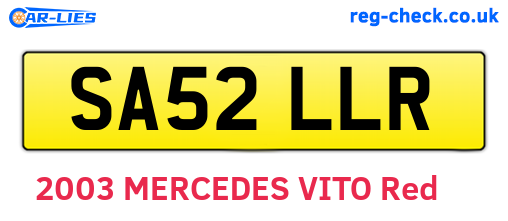 SA52LLR are the vehicle registration plates.