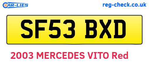 SF53BXD are the vehicle registration plates.