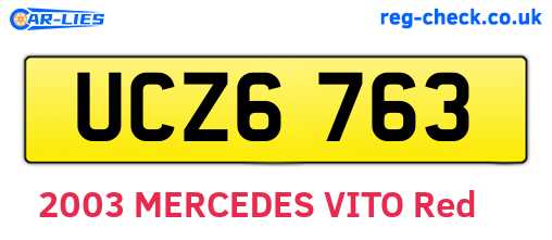 UCZ6763 are the vehicle registration plates.