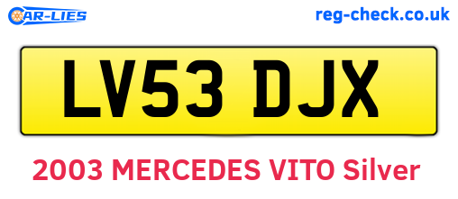 LV53DJX are the vehicle registration plates.