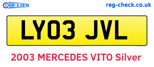 LY03JVL are the vehicle registration plates.