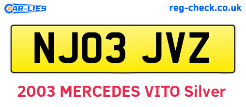 NJ03JVZ are the vehicle registration plates.