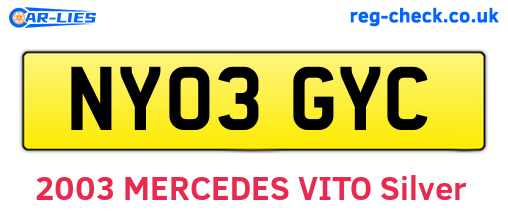 NY03GYC are the vehicle registration plates.