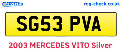 SG53PVA are the vehicle registration plates.