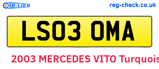 LS03OMA are the vehicle registration plates.
