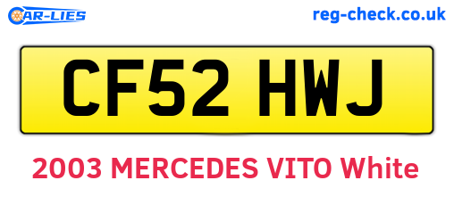 CF52HWJ are the vehicle registration plates.