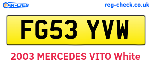 FG53YVW are the vehicle registration plates.