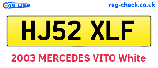 HJ52XLF are the vehicle registration plates.