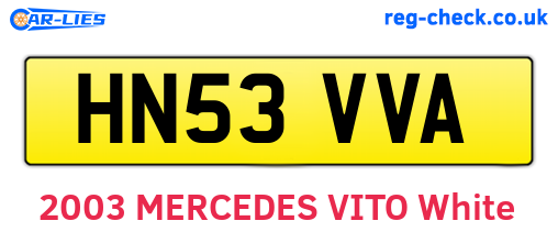 HN53VVA are the vehicle registration plates.