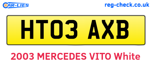 HT03AXB are the vehicle registration plates.