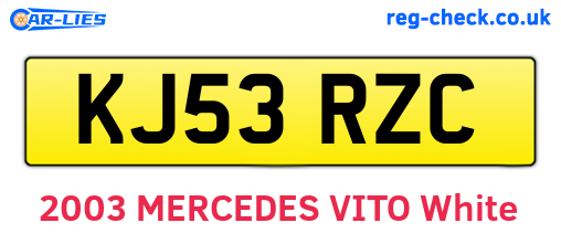 KJ53RZC are the vehicle registration plates.