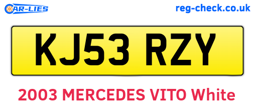 KJ53RZY are the vehicle registration plates.