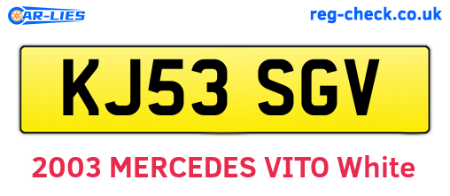 KJ53SGV are the vehicle registration plates.