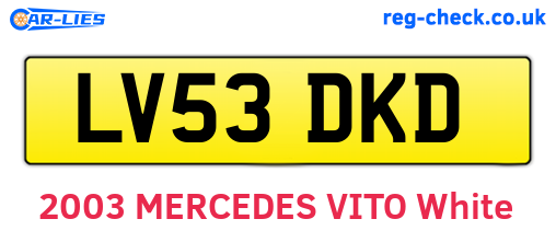 LV53DKD are the vehicle registration plates.