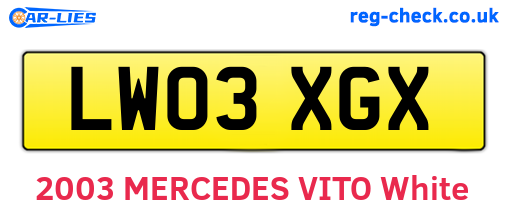 LW03XGX are the vehicle registration plates.