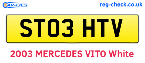 ST03HTV are the vehicle registration plates.