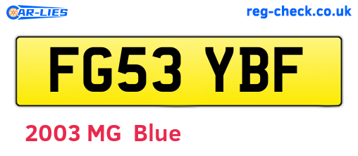 FG53YBF are the vehicle registration plates.
