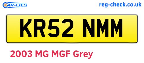 KR52NMM are the vehicle registration plates.