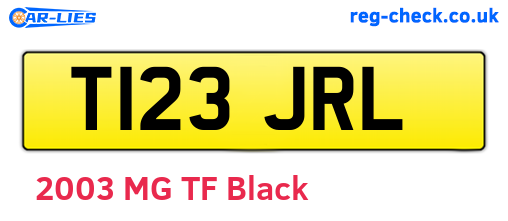 T123JRL are the vehicle registration plates.