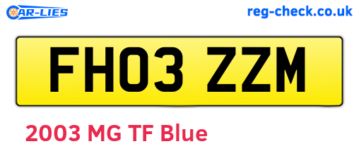 FH03ZZM are the vehicle registration plates.