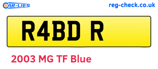R4BDR are the vehicle registration plates.