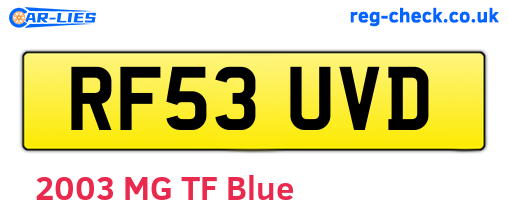 RF53UVD are the vehicle registration plates.