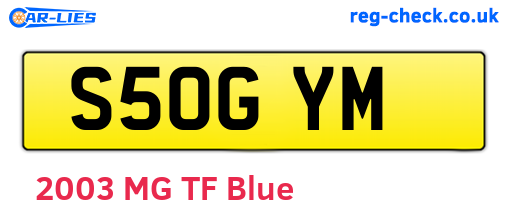 S50GYM are the vehicle registration plates.