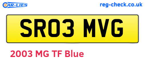 SR03MVG are the vehicle registration plates.