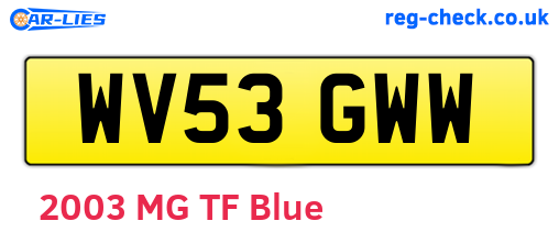 WV53GWW are the vehicle registration plates.