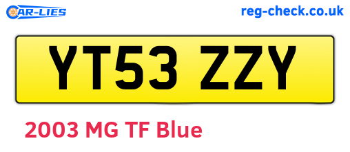 YT53ZZY are the vehicle registration plates.