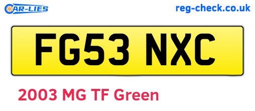 FG53NXC are the vehicle registration plates.