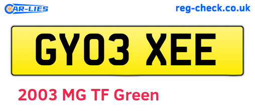 GY03XEE are the vehicle registration plates.