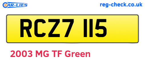 RCZ7115 are the vehicle registration plates.