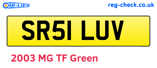 SR51LUV are the vehicle registration plates.