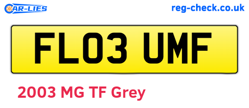 FL03UMF are the vehicle registration plates.