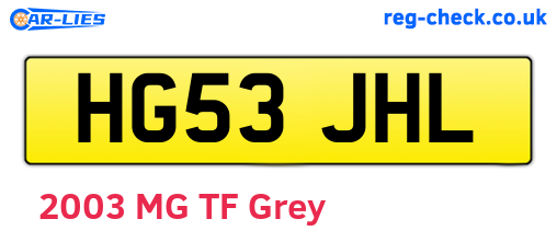 HG53JHL are the vehicle registration plates.