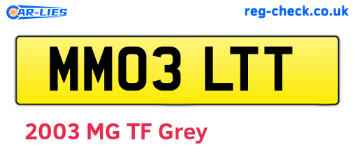 MM03LTT are the vehicle registration plates.