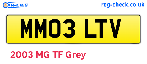 MM03LTV are the vehicle registration plates.