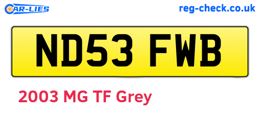ND53FWB are the vehicle registration plates.