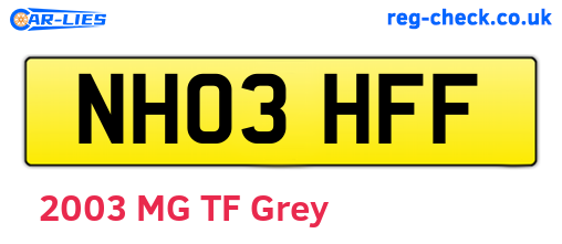 NH03HFF are the vehicle registration plates.