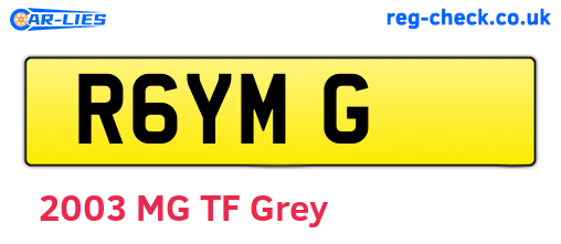 R6YMG are the vehicle registration plates.